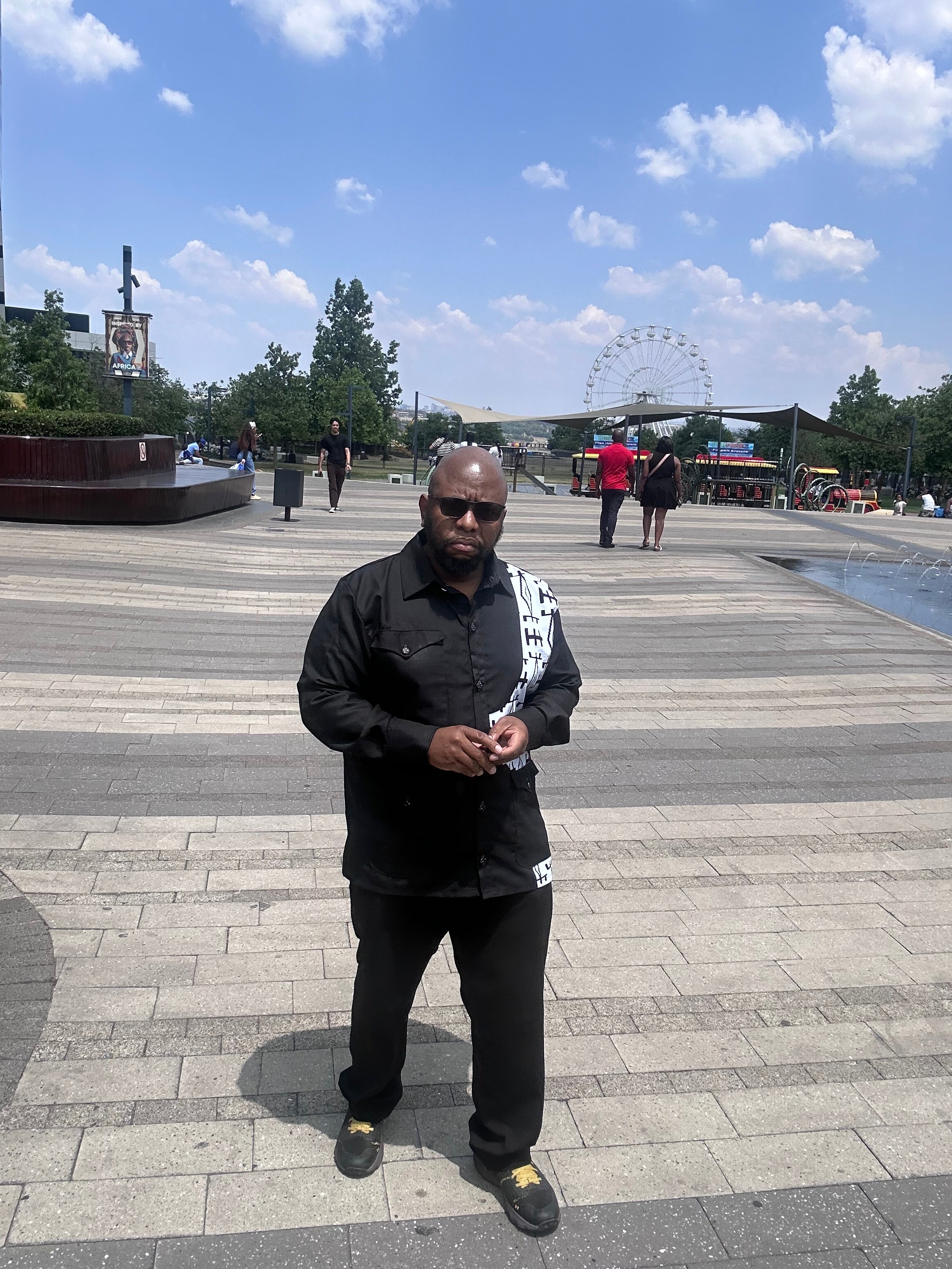 Men Black & White Safari Suit