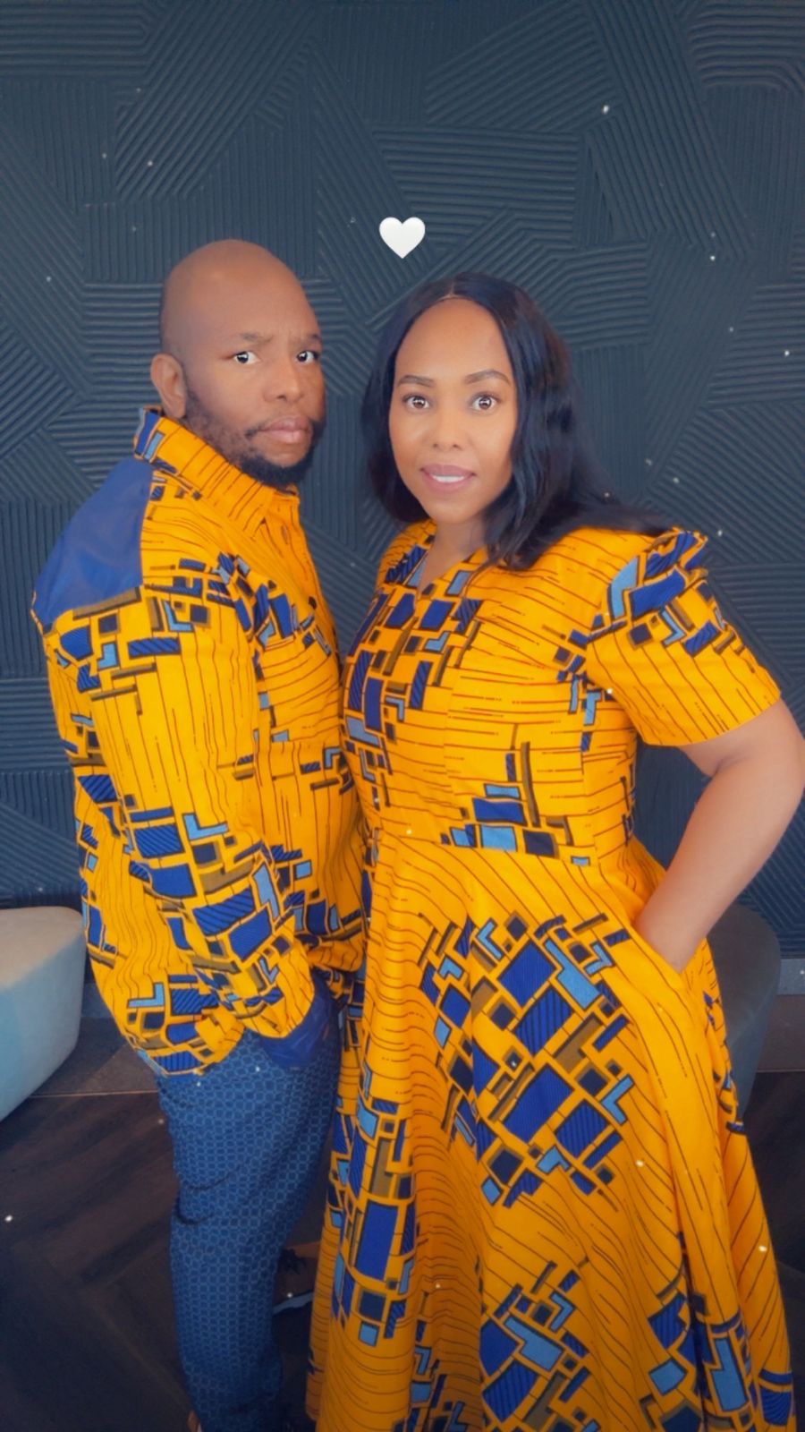 V shape Yellow & Blue Dress