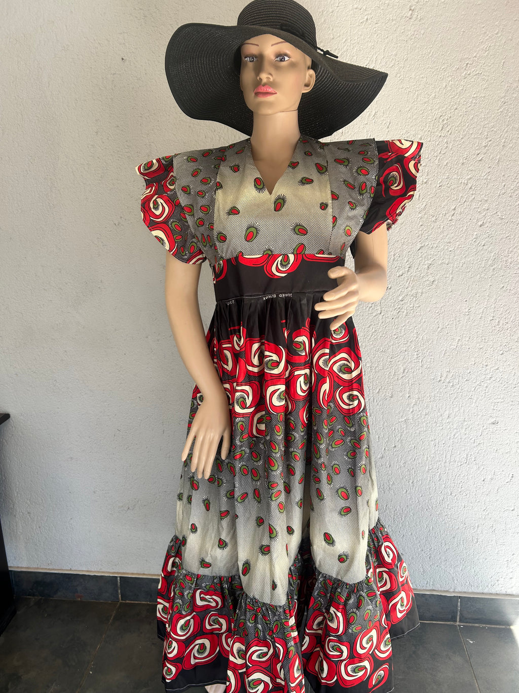 Butterfly Sleeves Multicolour Dress