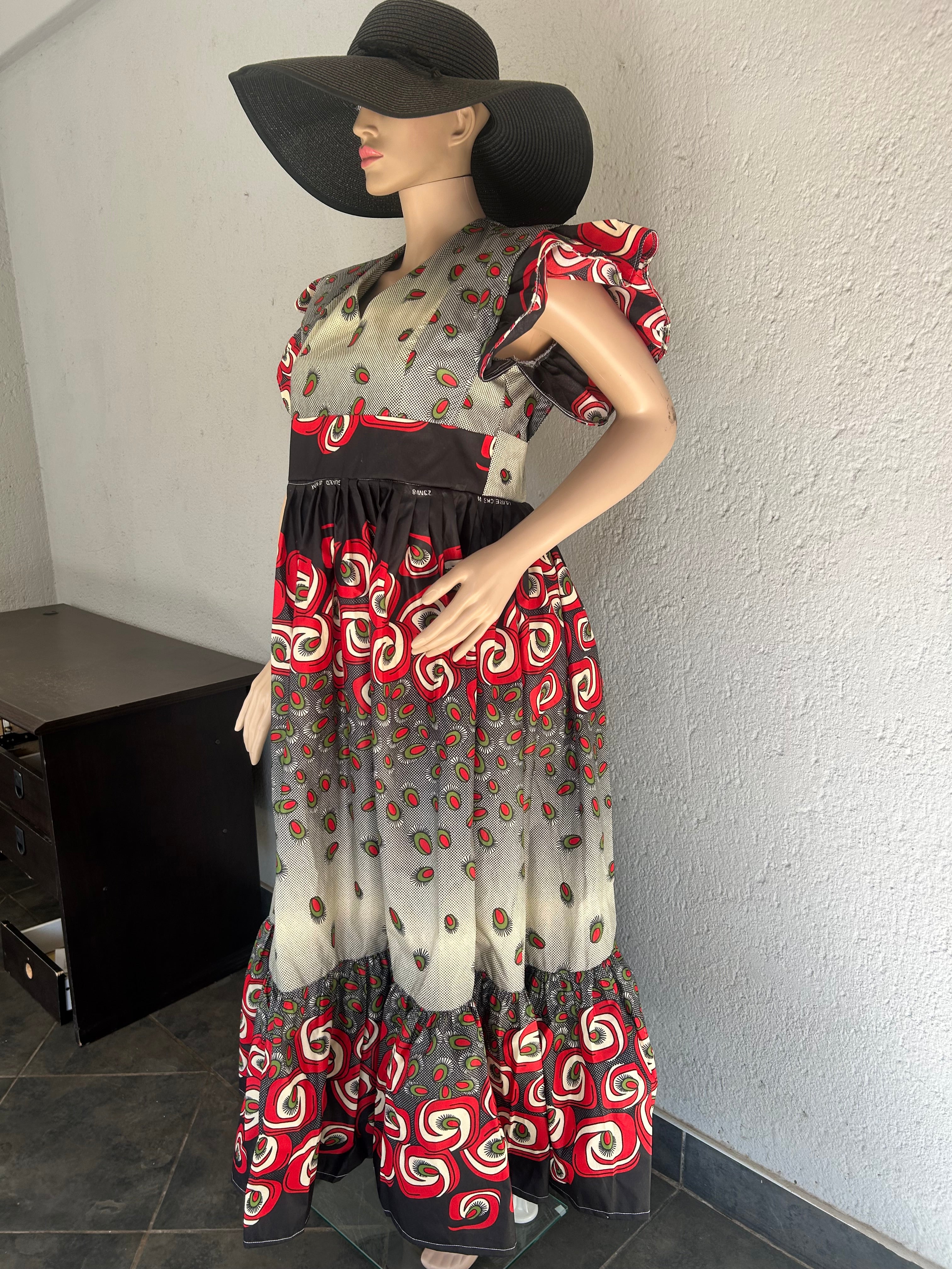 Butterfly Sleeves Multicolour Dress