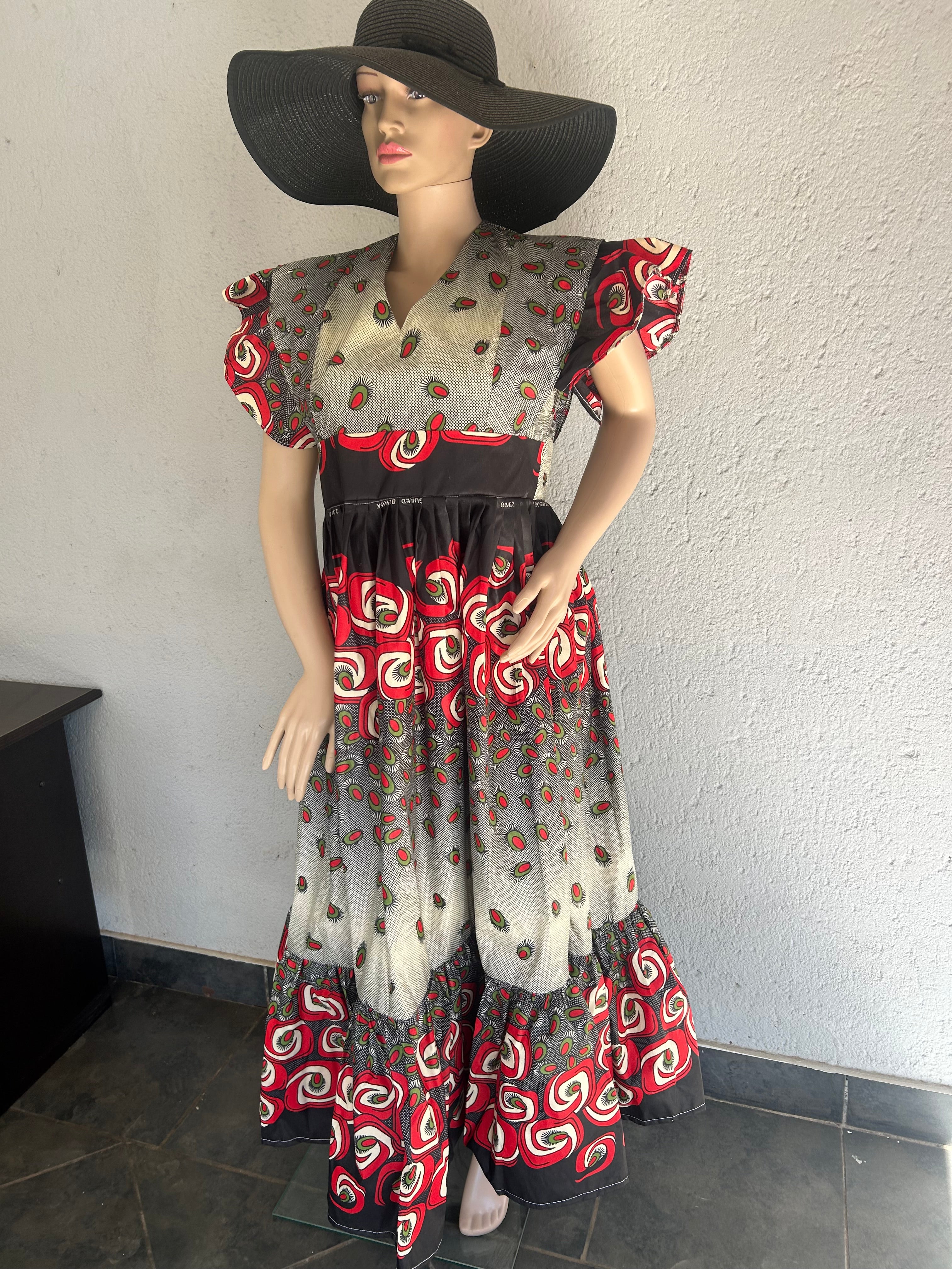 Butterfly Sleeves Multicolour Dress