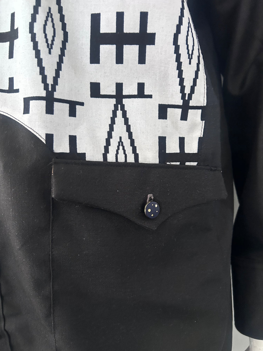 Men Black & White Safari Suit