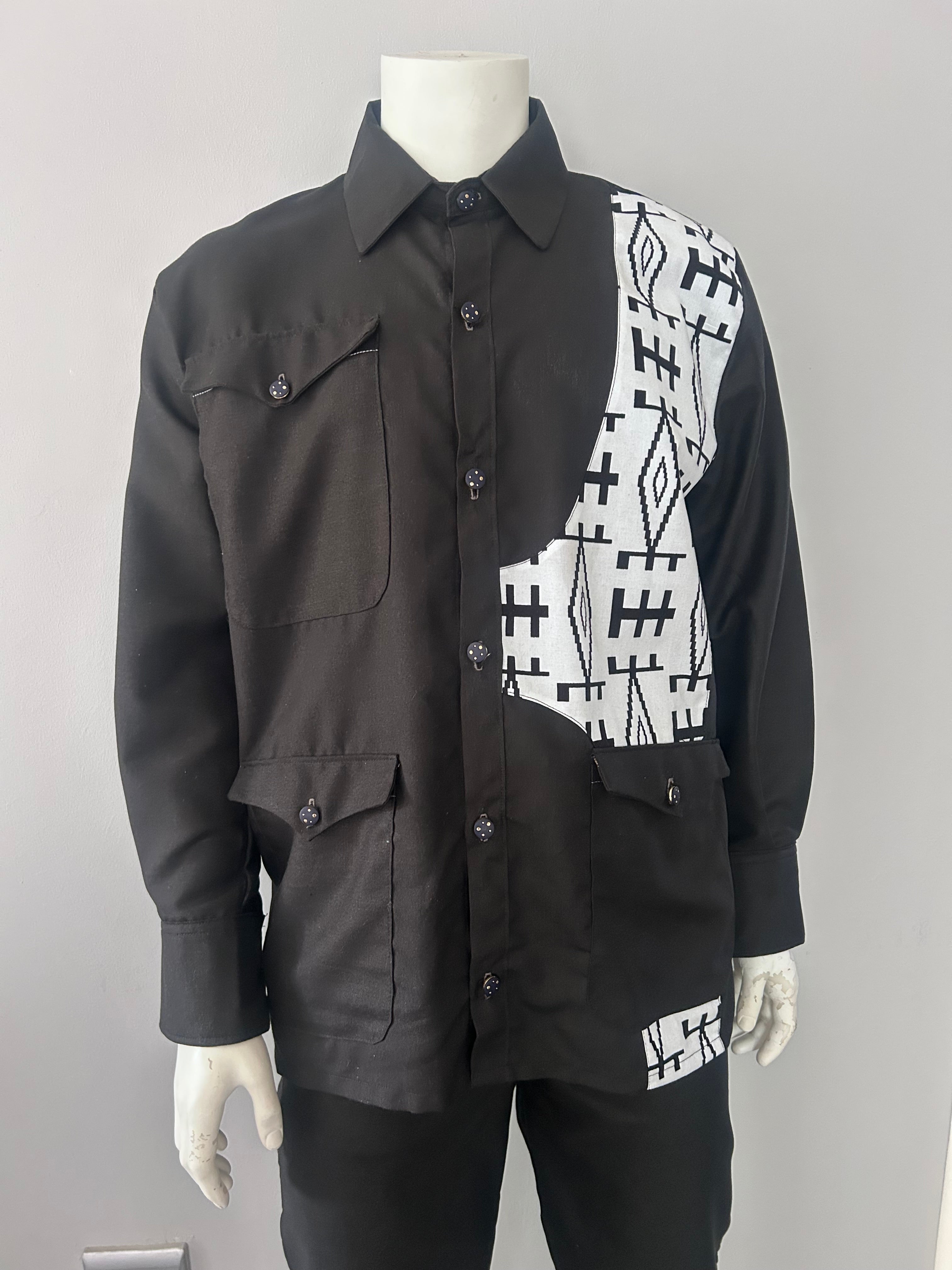 Men's Black & White Shirt