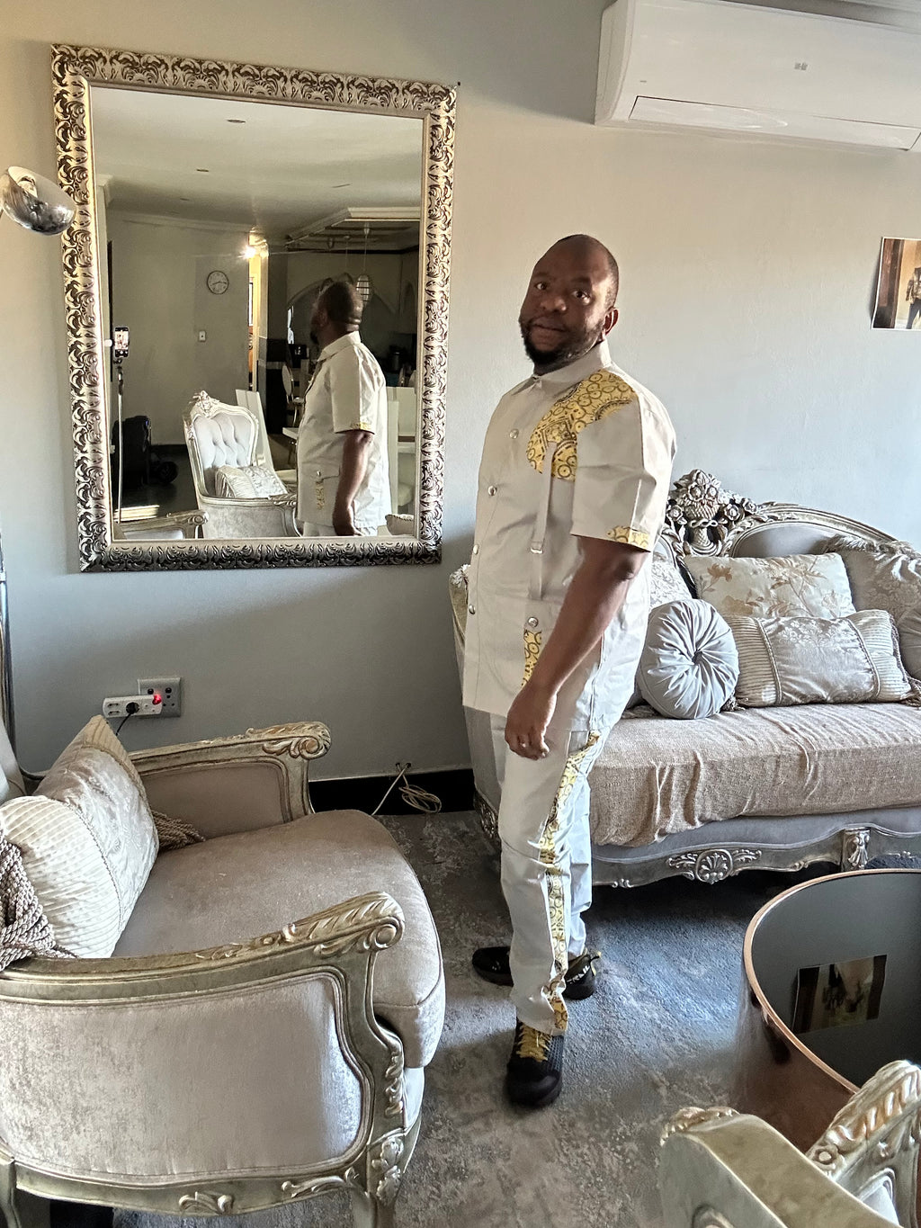 Men Khaki Safari Suit