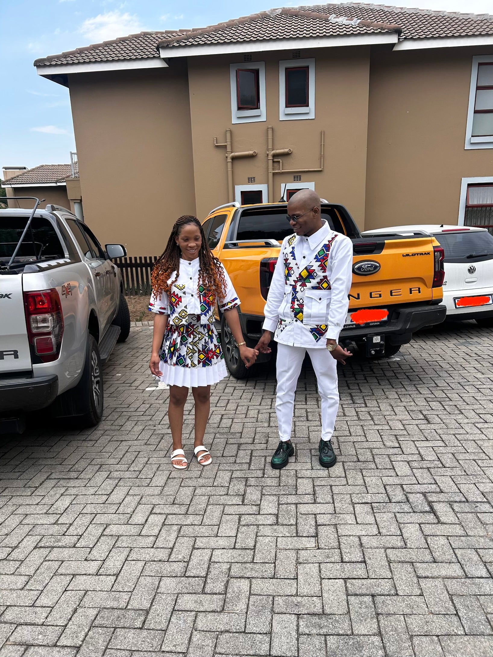 Women’s White & Ndebele 2 piece