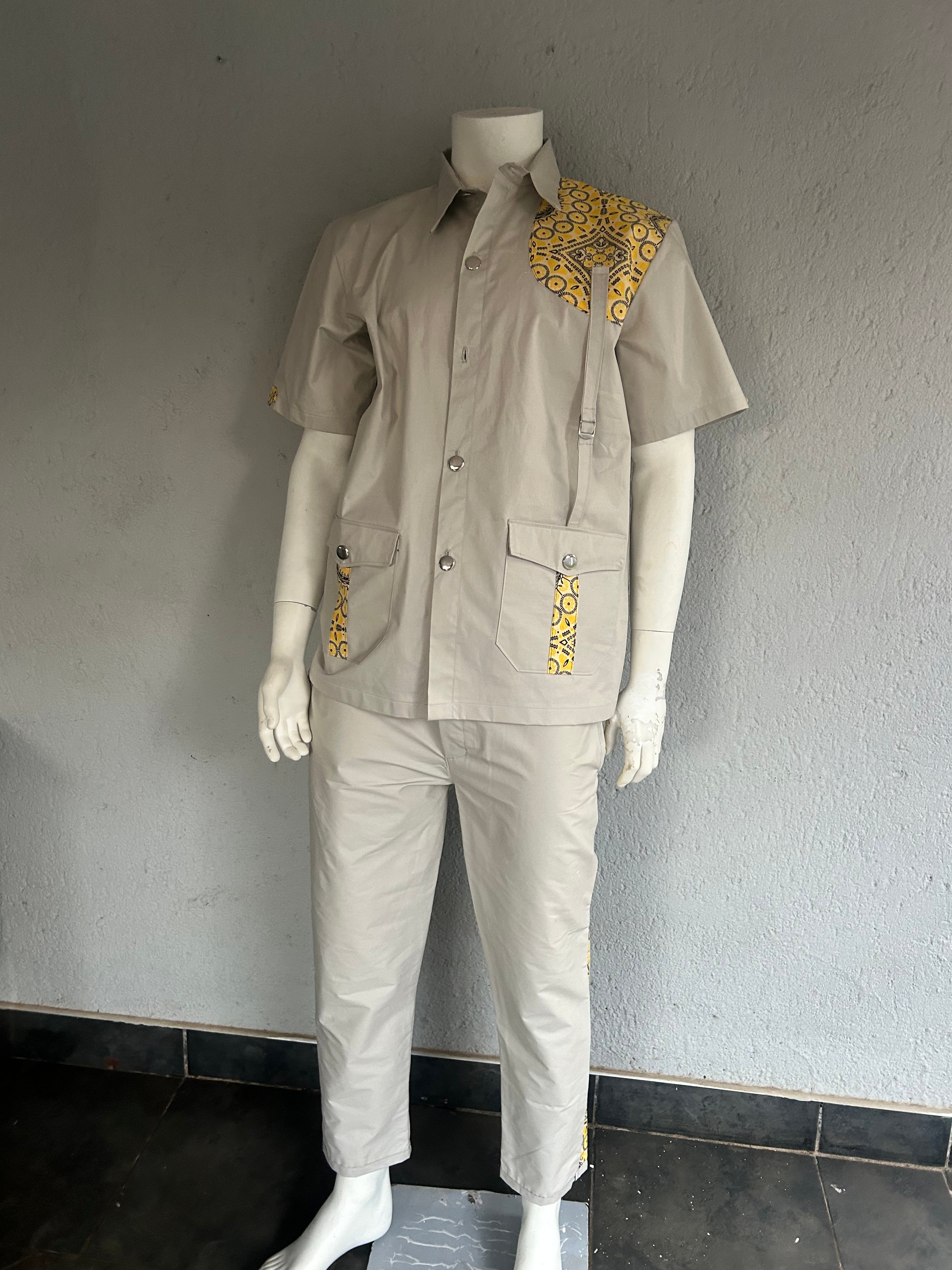 Men Khaki Safari Suit