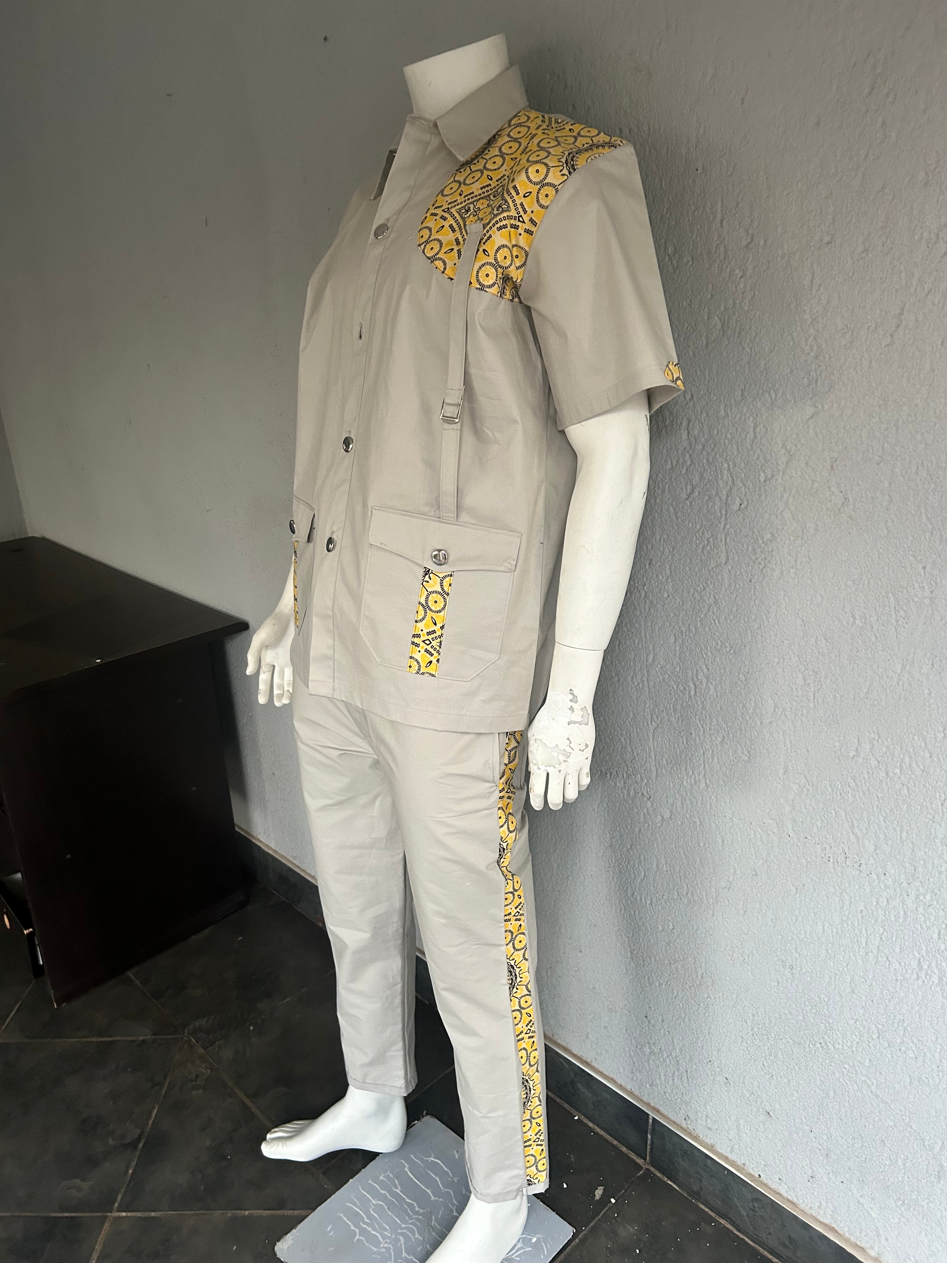Men Khaki Safari Suit
