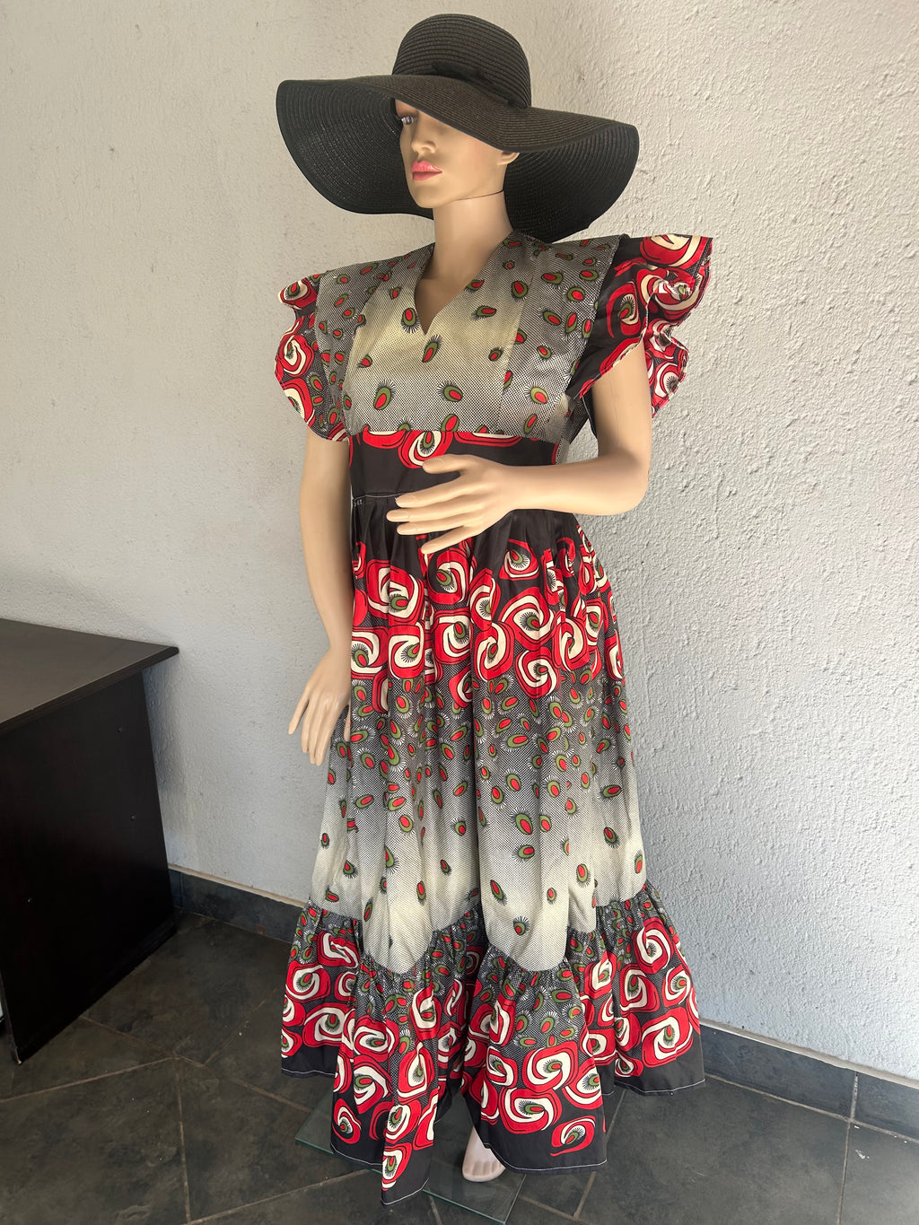 Butterfly Sleeves Multicolour Dress