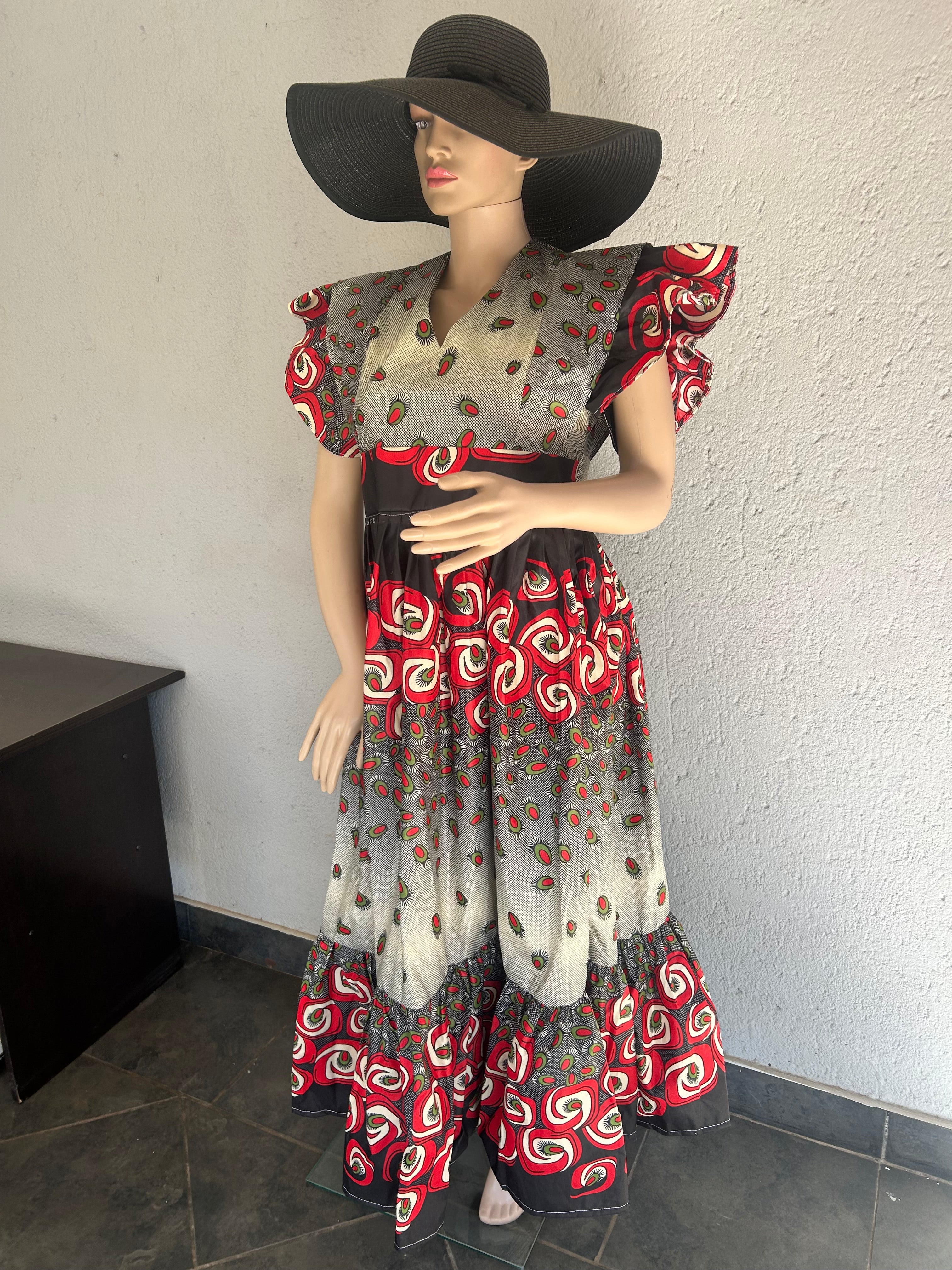 Butterfly Sleeves Multicolour Dress