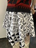 Asymmetrical White & Black Skirt