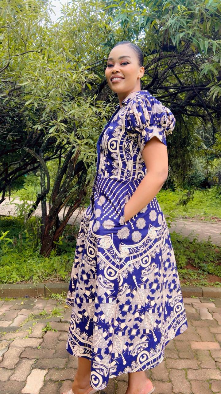 blue and khaki dress Khaki Check with Blue Floral, Bishop Dress 3T