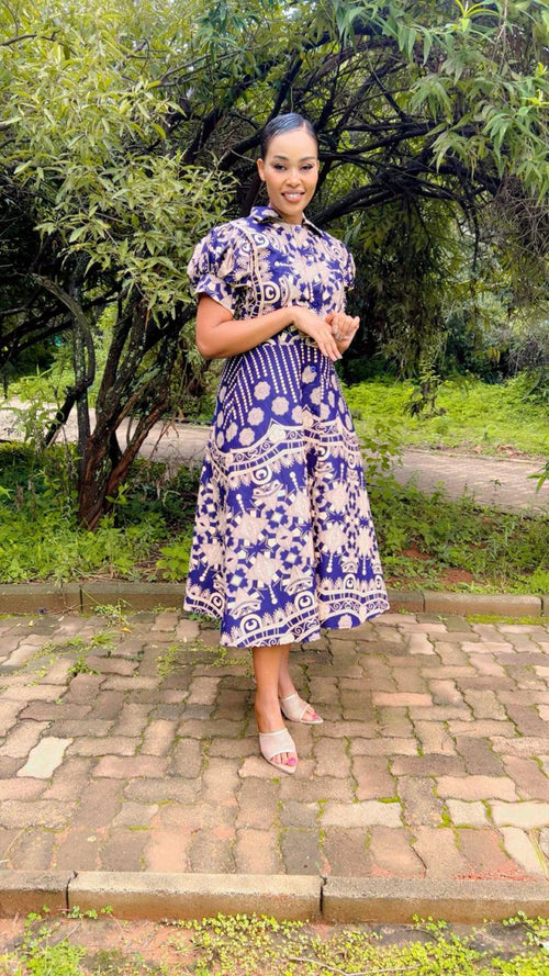 Blue & Khaki Dress