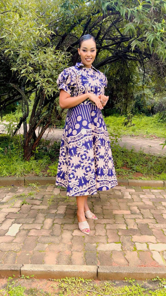 Blue & Khaki Dress